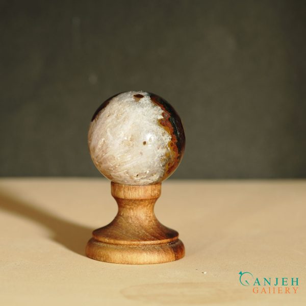 گوی سنگی عقیق کوارتز رتایلی- کد N2063-گالری جواهرات گنجه