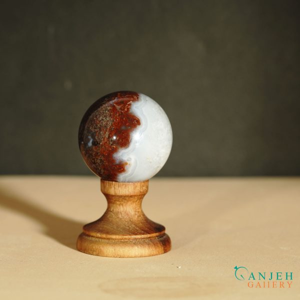 گوی سنگی عقیق سلیمانی شجر طبیعی- کد N2068-گالری جواهرات گنجه