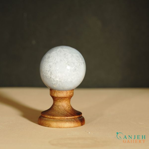 گوی سنگی عقیق شجر- کد N2068-گالری جواهرات گنجه