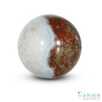 گوی سنگی عقیق سلیمانی شجر- کد N2068-گالری جواهرات گنجه