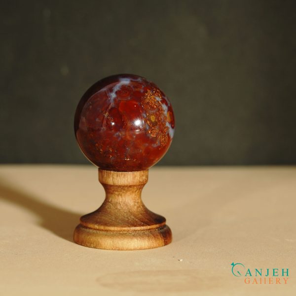 گوی سنگی عقیق جاسپر قرمز- کد N2069-گالری جواهرات گنجه