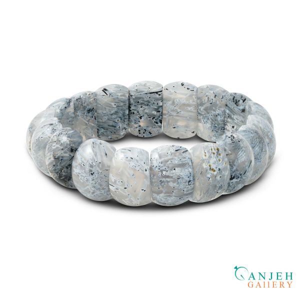 دستبند سنگی عقیق روتایلی -کد N688-گالری جواهرات گنجه