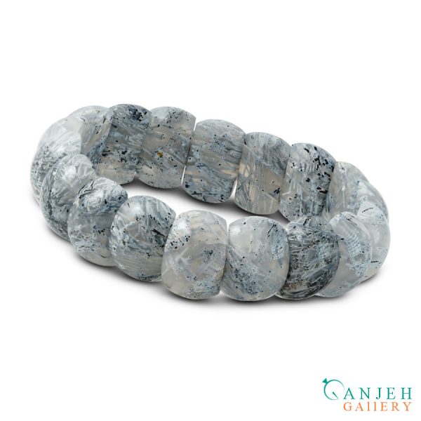 دستبند سنگی عقیق رتایلی -کد N688-گالری جواهرات گنجه