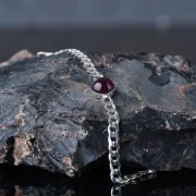 ساخت سفارشی دستبند نقره با سنگ گارنت- گالری جواهرات گنجه