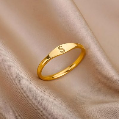 انگشتر اسم طلا زنانه ظریف-گالری جواهرات گنجه