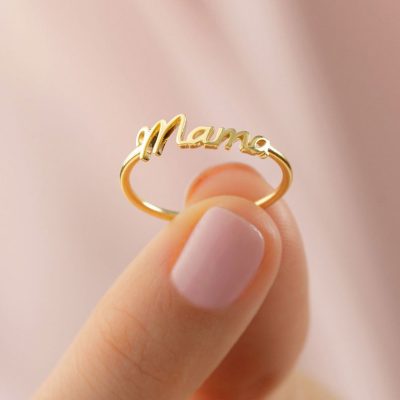 انگشتر طلا اسم mama-گالری جواهرات گنجه
