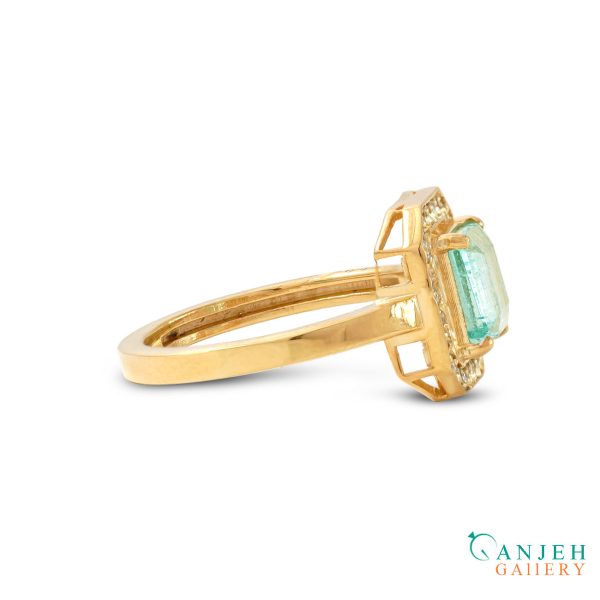 انگشتر جواهر طلا زمرد -کد G403-گالری جواهرات گنجه