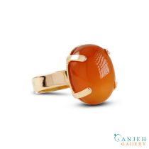انگشتر طلا عقیق چهار چنگی- کد G408-گالری جواهرات گنجه
