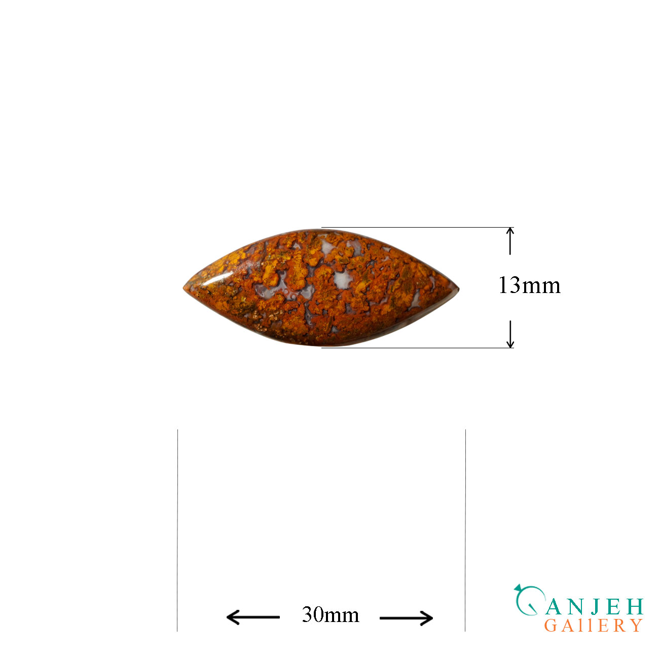 نگین عقیق جاسپر مارکیزی -کد N1104-گالری جواهرات گنجه
