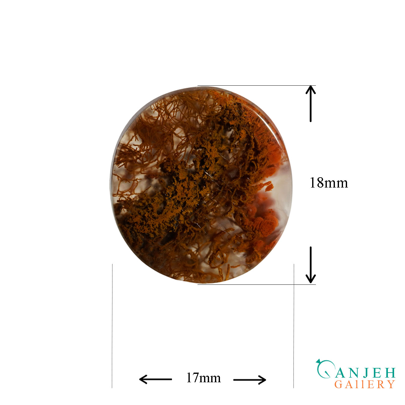 نگین عقیق شجر خزه دار -کد N1106-گالری جواهرات گنجه