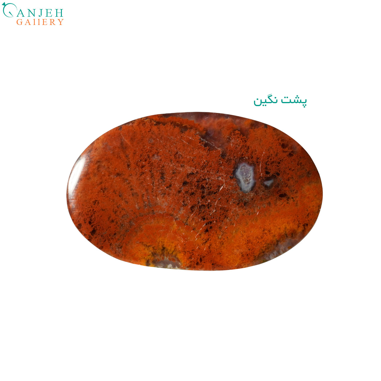 نگین عقیق شجرخراسانی بیضی شکل -کد N1107-گالری جواهرات گنجه