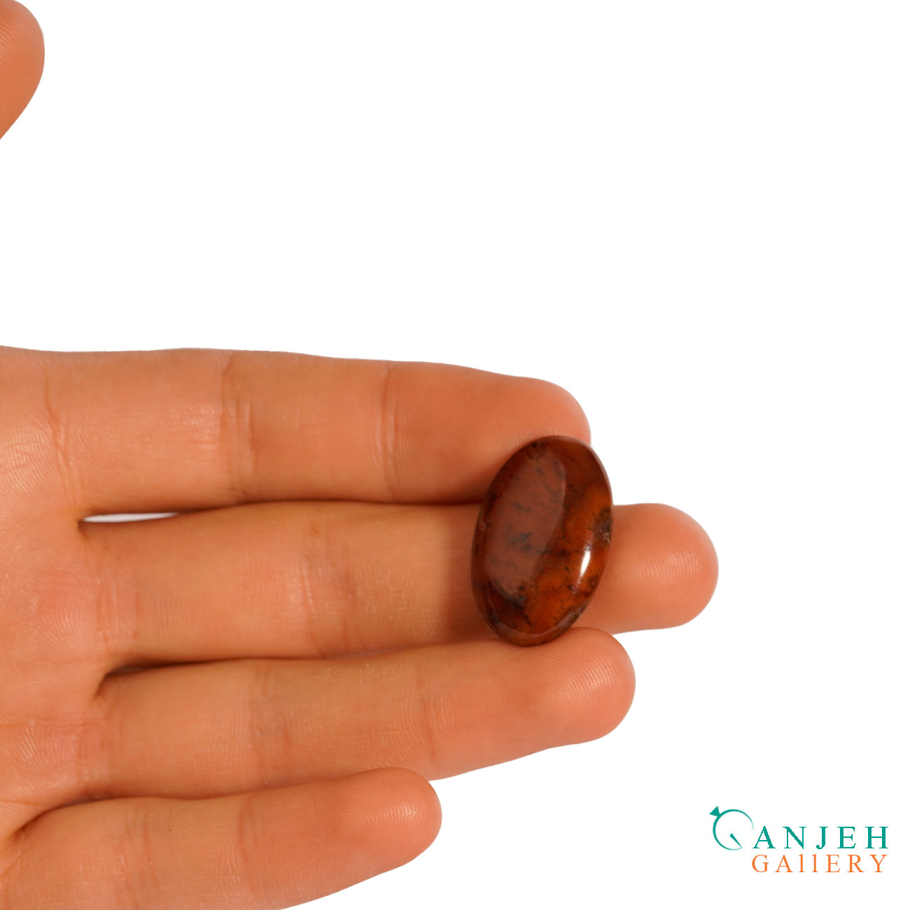 نگین عقیق شجر بیضی شکل -کد N1107-گالری جواهرات گنجه