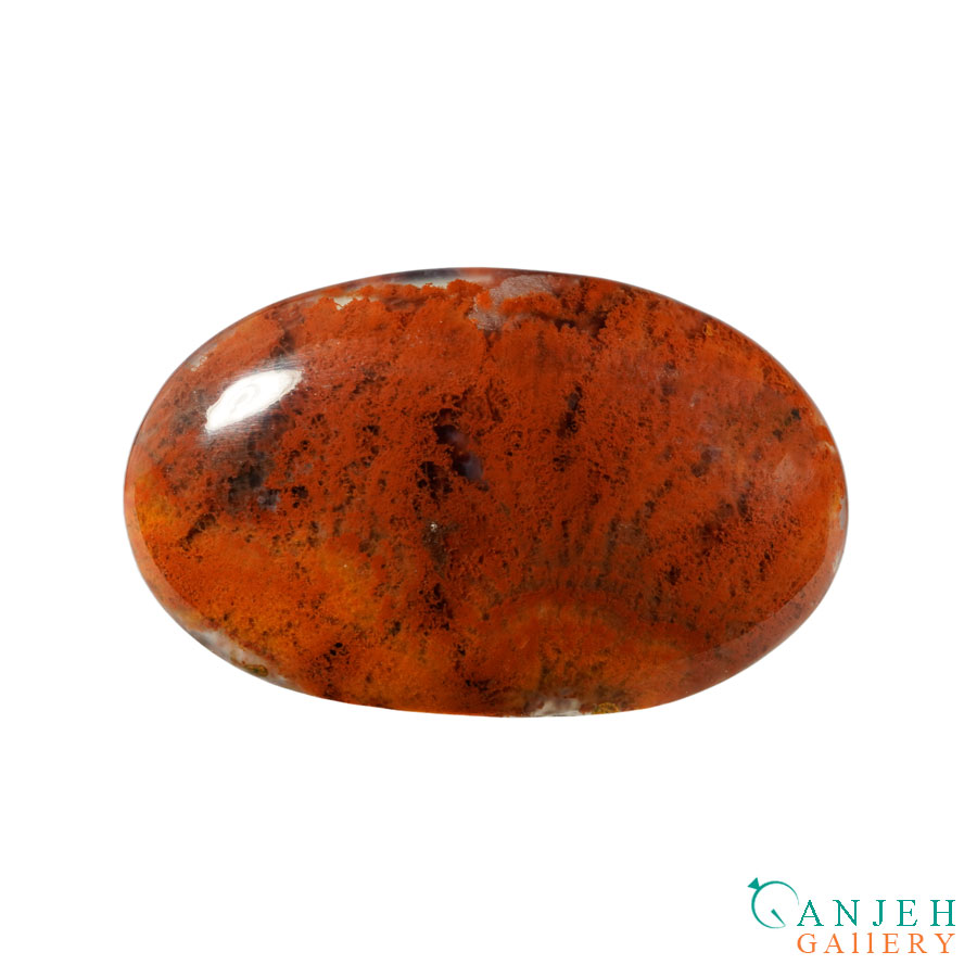 نگین عقیق شجر بیضی شکل -کد N1107-گالری جواهرات گنجه