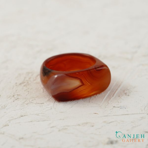 انگشتر سنگی عقیق سلیمانی سرخ-کد N3015-گالری جواهرات گنجه