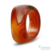 انگشتر سنگی عقیق سرخ سلیمانی -کد N3015-گالری جواهرات گنجه