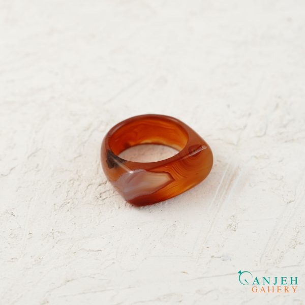 انگشتر سنگی عقیق سرخ -کد N3015-گالری جواهرات گنجه