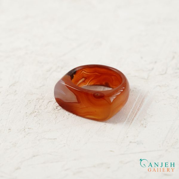 انگشتر سنگی عقیق سرخ طبیعی-کد N3015-گالری جواهرات گنجه