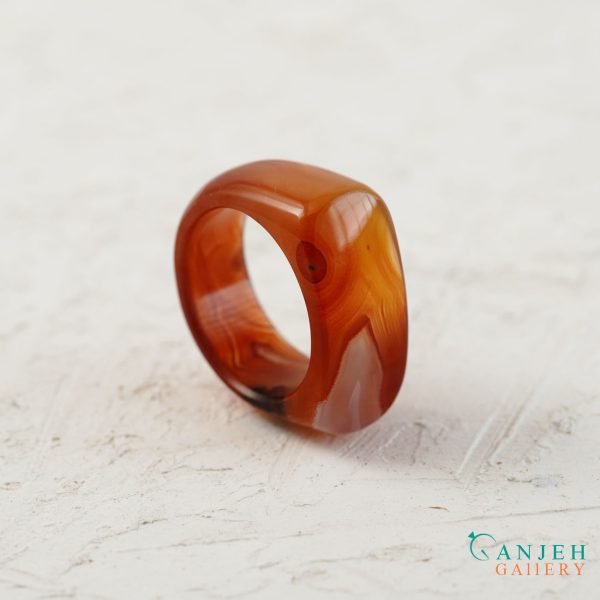 انگشتر سنگی عقیق سرخ طبیعی-کد N3015-گالری جواهرات گنجه