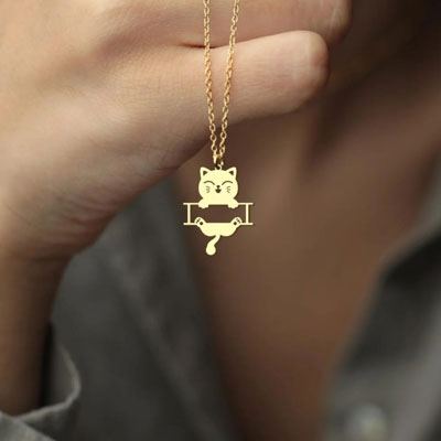 سفارش ساخت پلاک طلا گربه