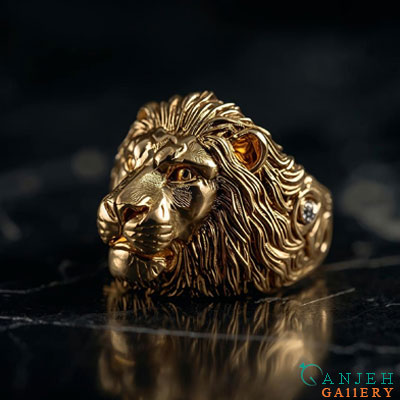 سفارش ساخت انگشتر طلا طرح شیر - گالری جواهرات گنجه