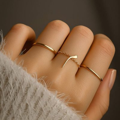 انگشتر طلا اسم ظریف زنانه با حرف م