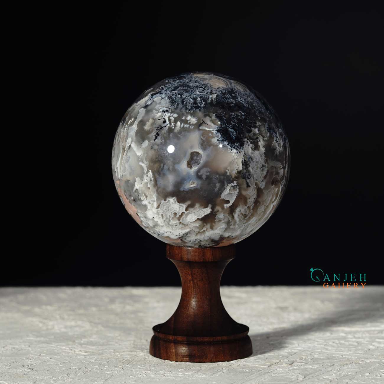 گوی عقیق شجر بهاری- کد N2072-گالری جواهرات گنجه