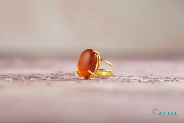 ساخت سفارشی انگشتر طلا دست ساز با سنگ عقیق یمنی - گالری گنجه