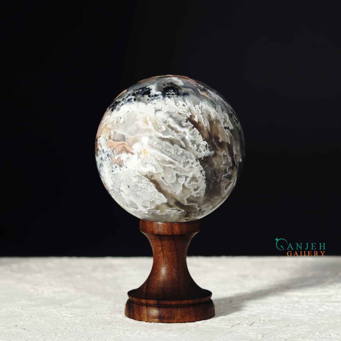 گوی عقیق شجر شعله ای-کدN2076-گالری جواهرات گنجه