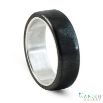 انگشتر سنگی حدید طبیعی با رینگ نقره -کد N3023-8-گالری جواهرات گنجه