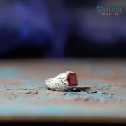 ساخت سفارشی انگشتر نقره مردانه با سنگ یاقوت سرخ