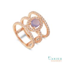 انگشتر عقیق زنانه طلا طرح لارا -کد G412-گالری جواهرات گنجه