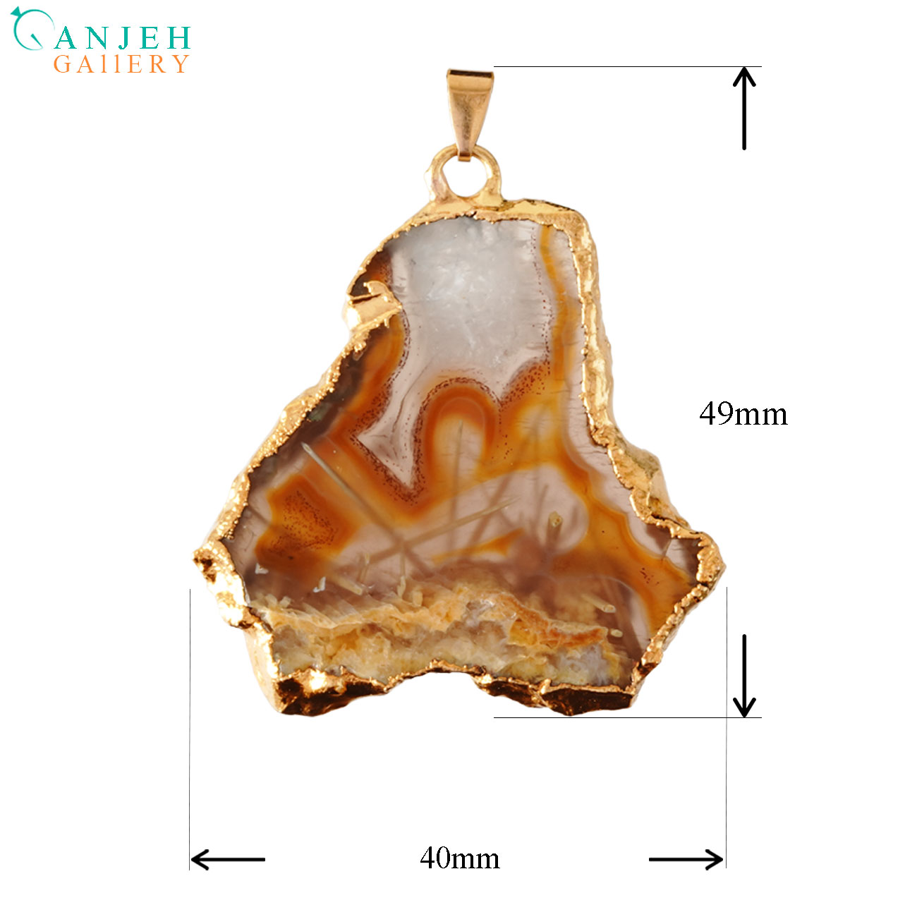 گردنبند سنگی عقیق سلیمانی قرمز رتایلی -کد N698-گالری جواهرات گنجه