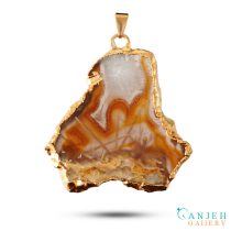 گردنبند سنگی عقیق سلیمانی قرمز روتایلی -کد N698-گالری جواهرات گنجه