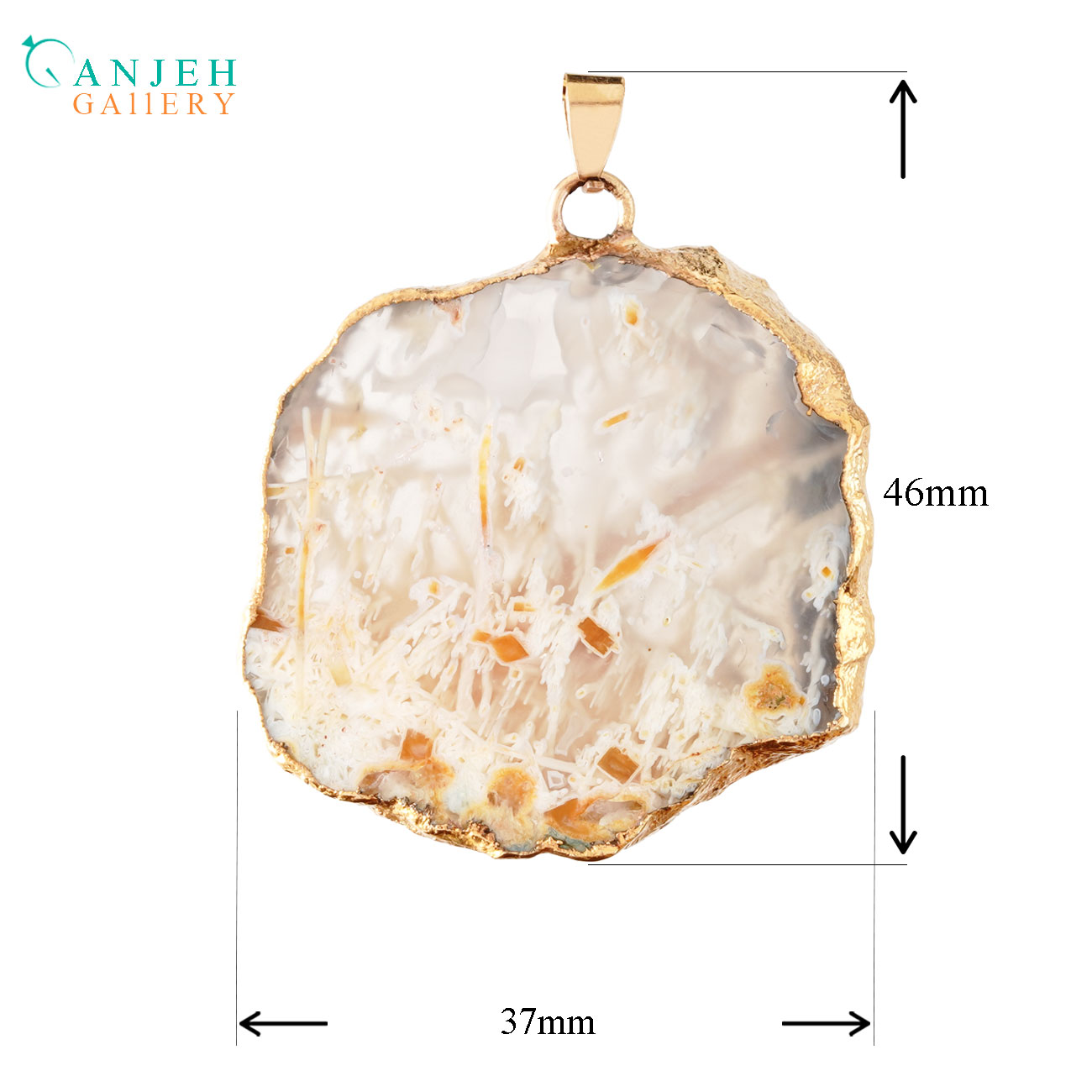 گردنبند سنگی اصل عقیق رتایلی- کد N700-گالری جواهرات گنجه