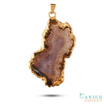 گردنبند سنگی عقیق بنفش سلیمانی- کد N701-گالری جواهرات