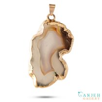 گردنبند پلاک سنگی عقیق- کد N705-گالری جواهرات گنجه