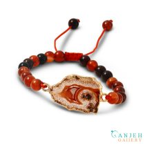 دستبند سنگی اسپرت عقیق- کد N710-گالری جواهرات گنجه