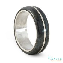حلقه سنگی حدید طبیعی با رینگ نقره- کد N3026-گالری جواهرات گنجه
