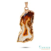 گردنبند سنگی عقیق سلیمانی قرمز -کد N717-گالری جواهرات گنجه