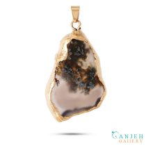 گردنبند سنگی عقیق سوسنی شجر -کد N719-گالری جواهرات گنجه