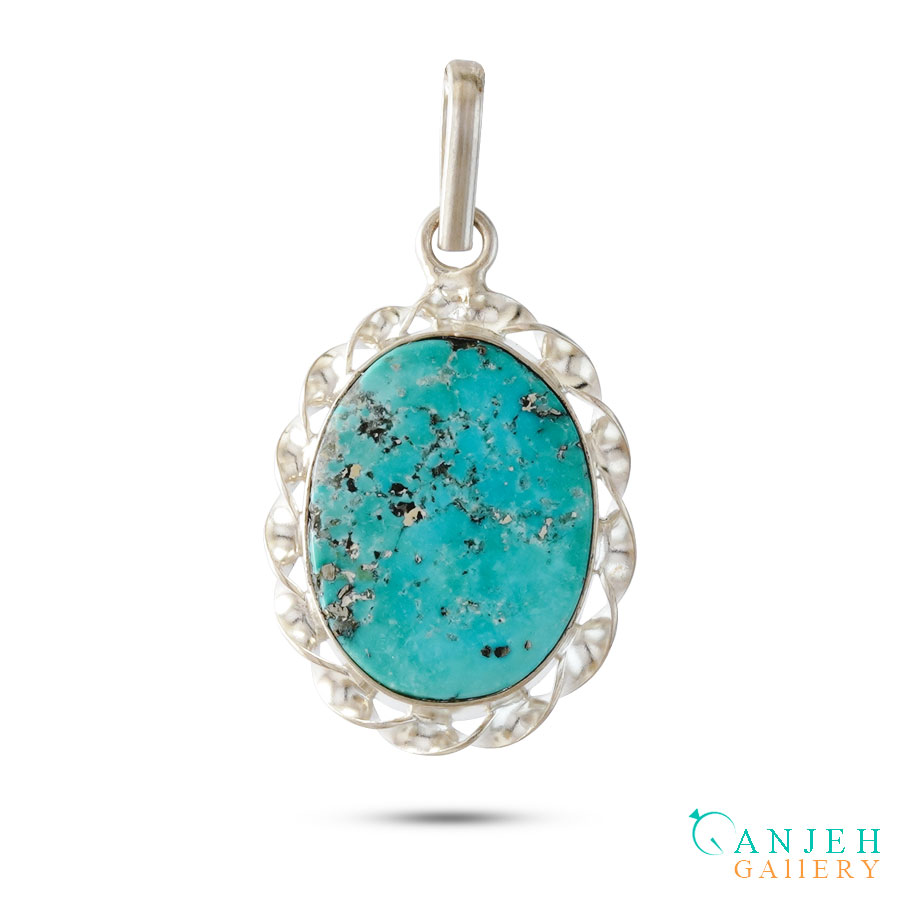 گردنبند نقره زنانه فیروزه کرمان طرح نیلارا کد S1436